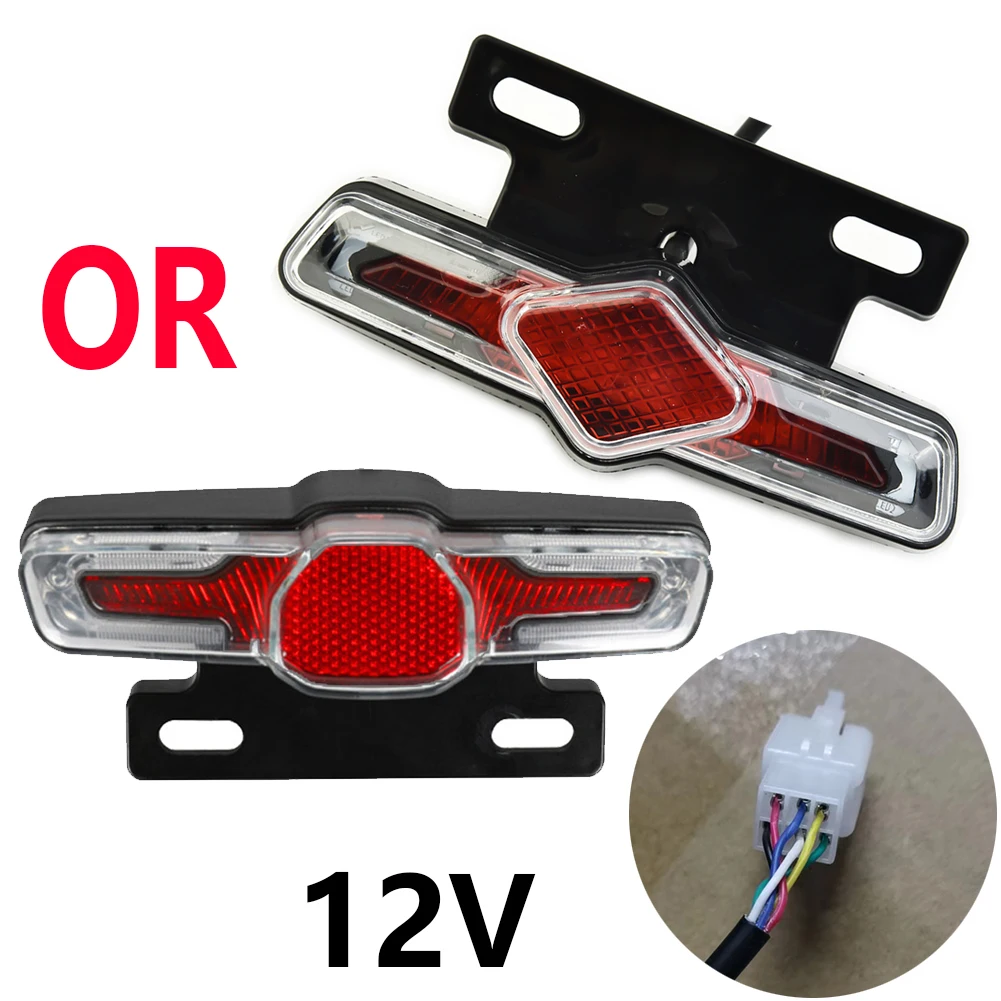 Ebike Brake Rear Light 12V/36V-60V Taillight With Turn Signal Rear Rack Lamp LED Electric Bicycle Light Electric Bicycle Parts
