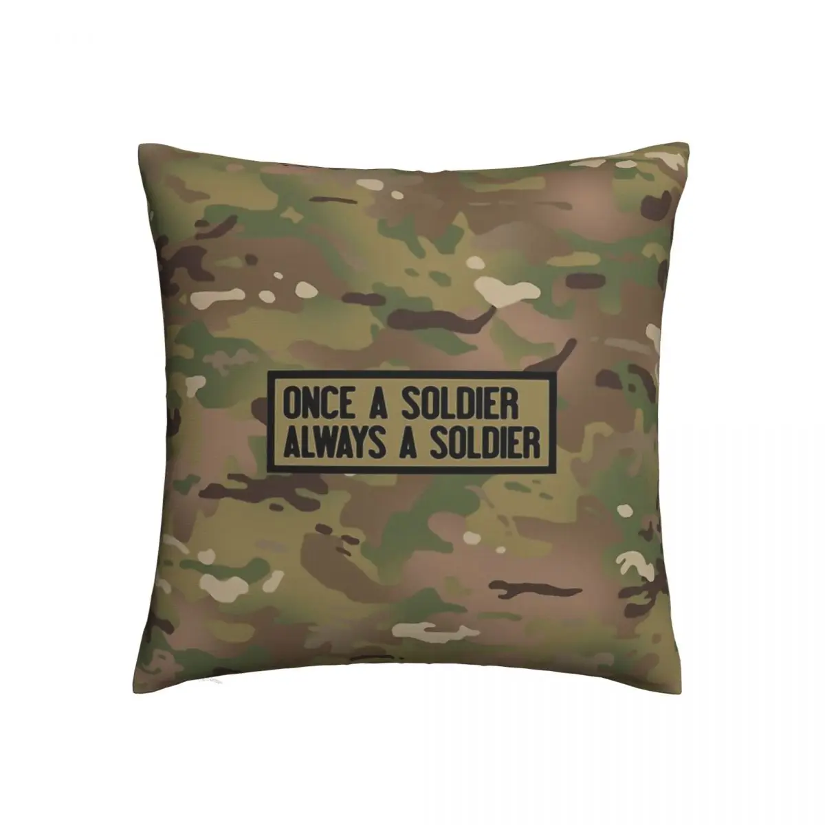 

Always A Soldier Pure Throw Pillow Case Camo Camouflage Army Backpack Cojines Covers DIY Printed Breathable Sofa Decor