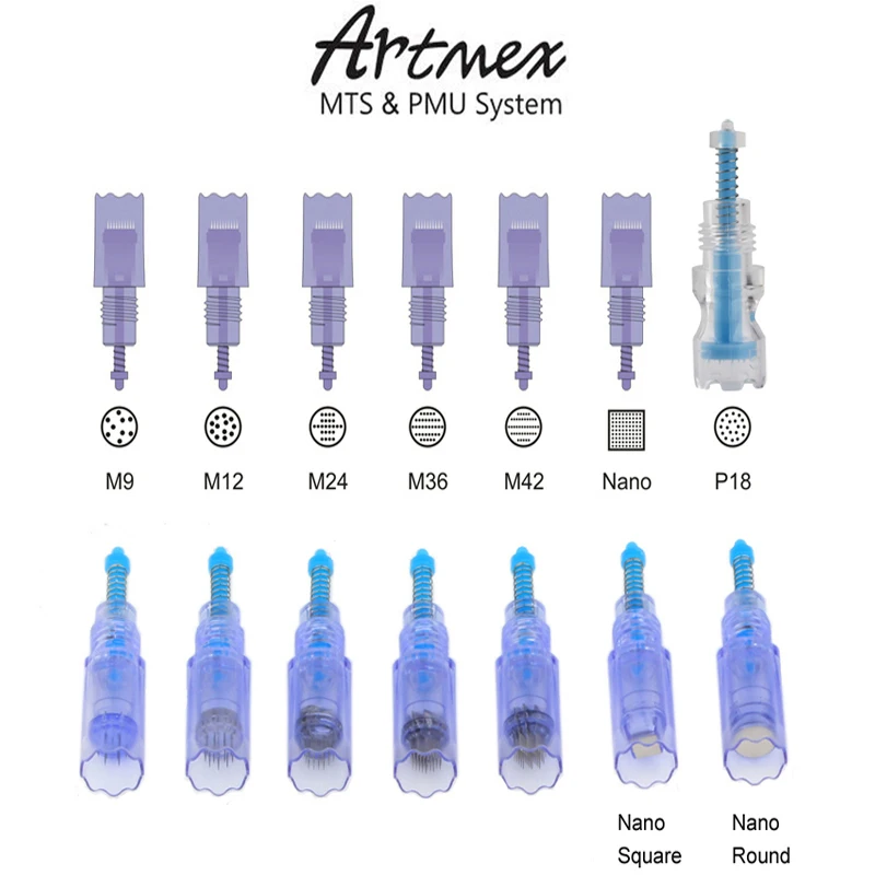 

Hot Screw 50pcs ARTMEX-V Series Needles For PMU Eyebrows Tattoo LipsTattoo Tip Permanent Makeup Tools Electric Pen Microneedles