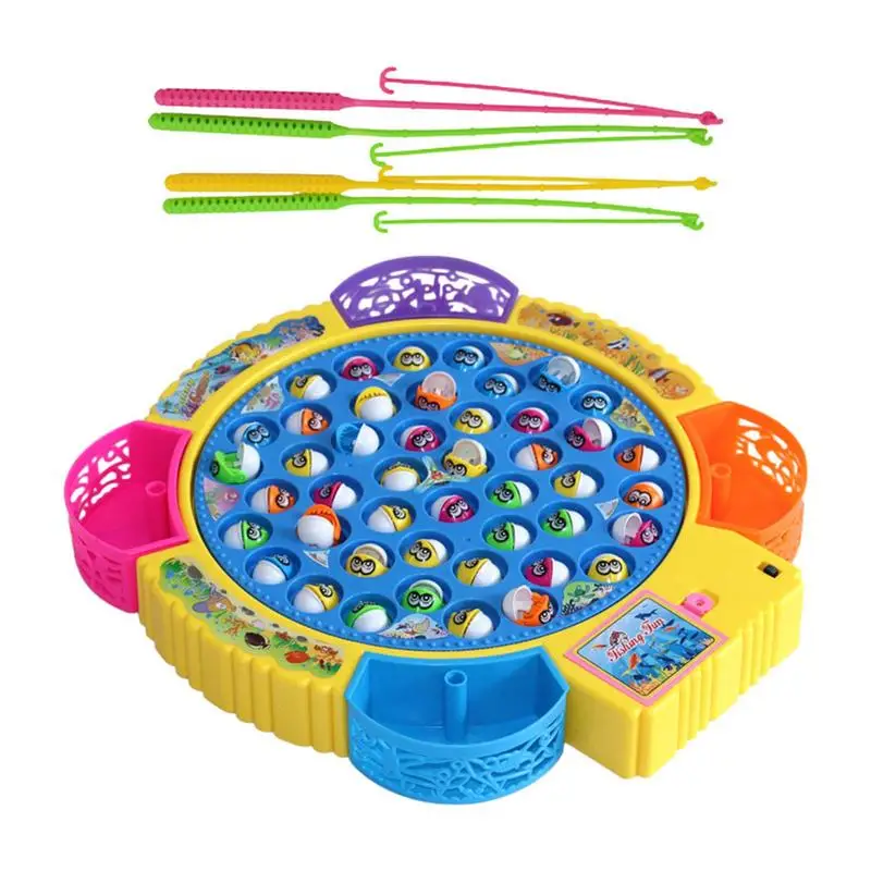 

Fishing Kids Toys Rotating Family Children Fishing Toy Colorful Family Children Backyard Toy Games Rotating Fishing Board Game