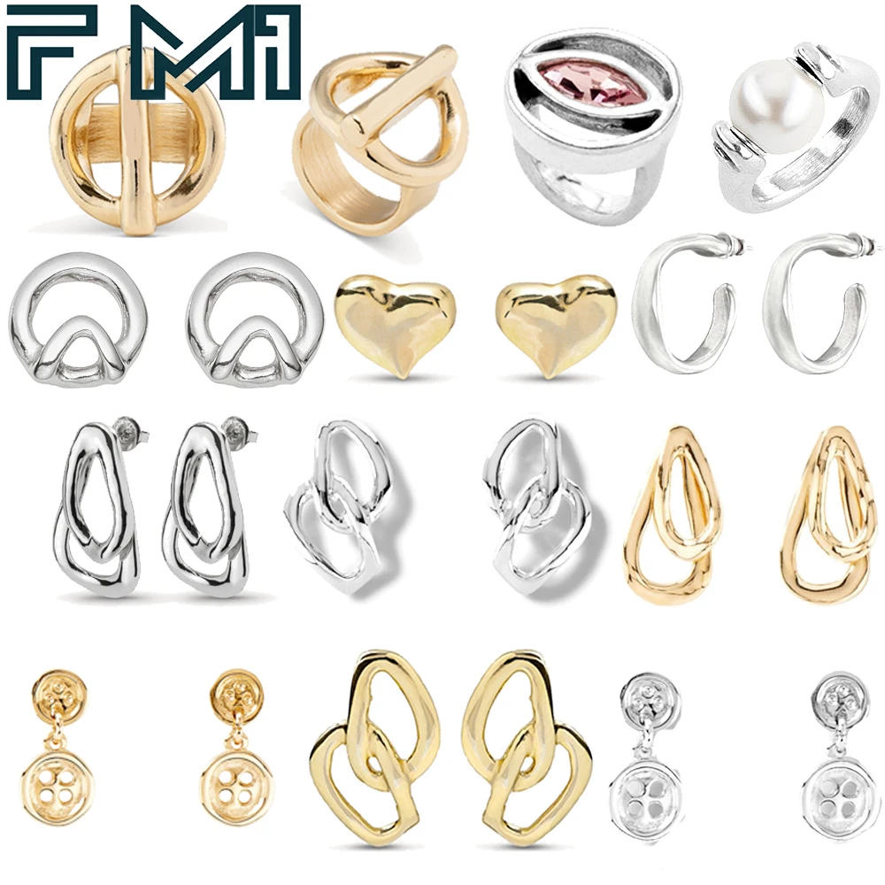 

Fahmi HSC 2022 New Version UNO DE 50 Silver Plated Stud Earrings - Fashionable Niche Jewelry Gift for Women