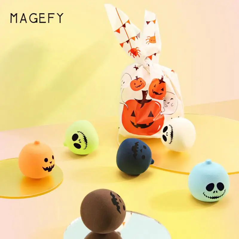 

6pcs Halloween Pumpkin Makeup Eggs Beauty Puff Wet And Dry Soaking Water Does Not Absorb Powder Puff Makeup Eggs Makeup tools