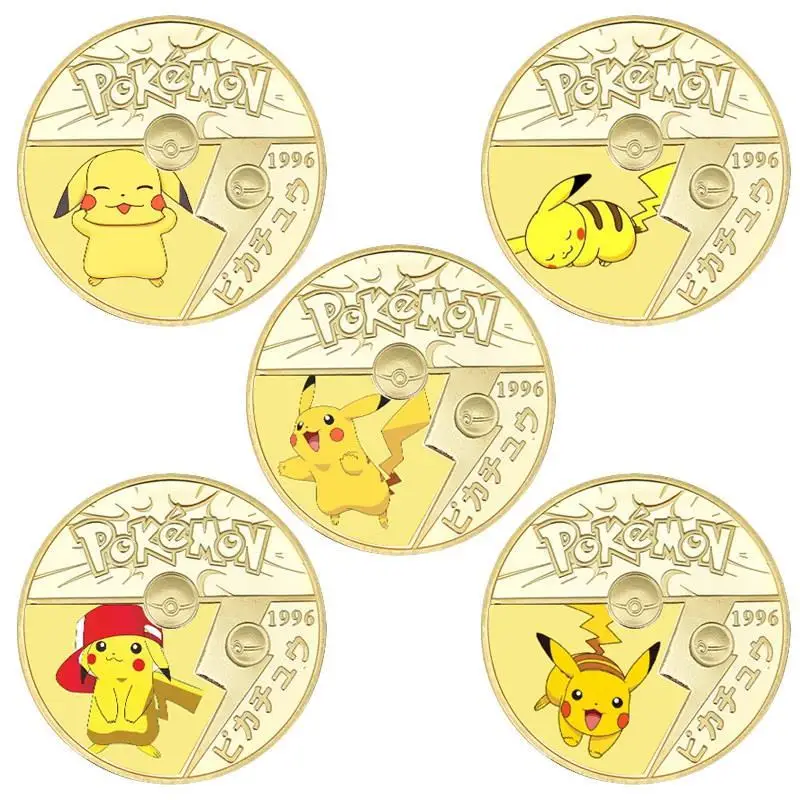 

Pokemon Coin Metal Set Anime Game Commemorative Coin 10 Styles Pikachu Cartoon Collection Commemorative Medallion Pokemon Gift