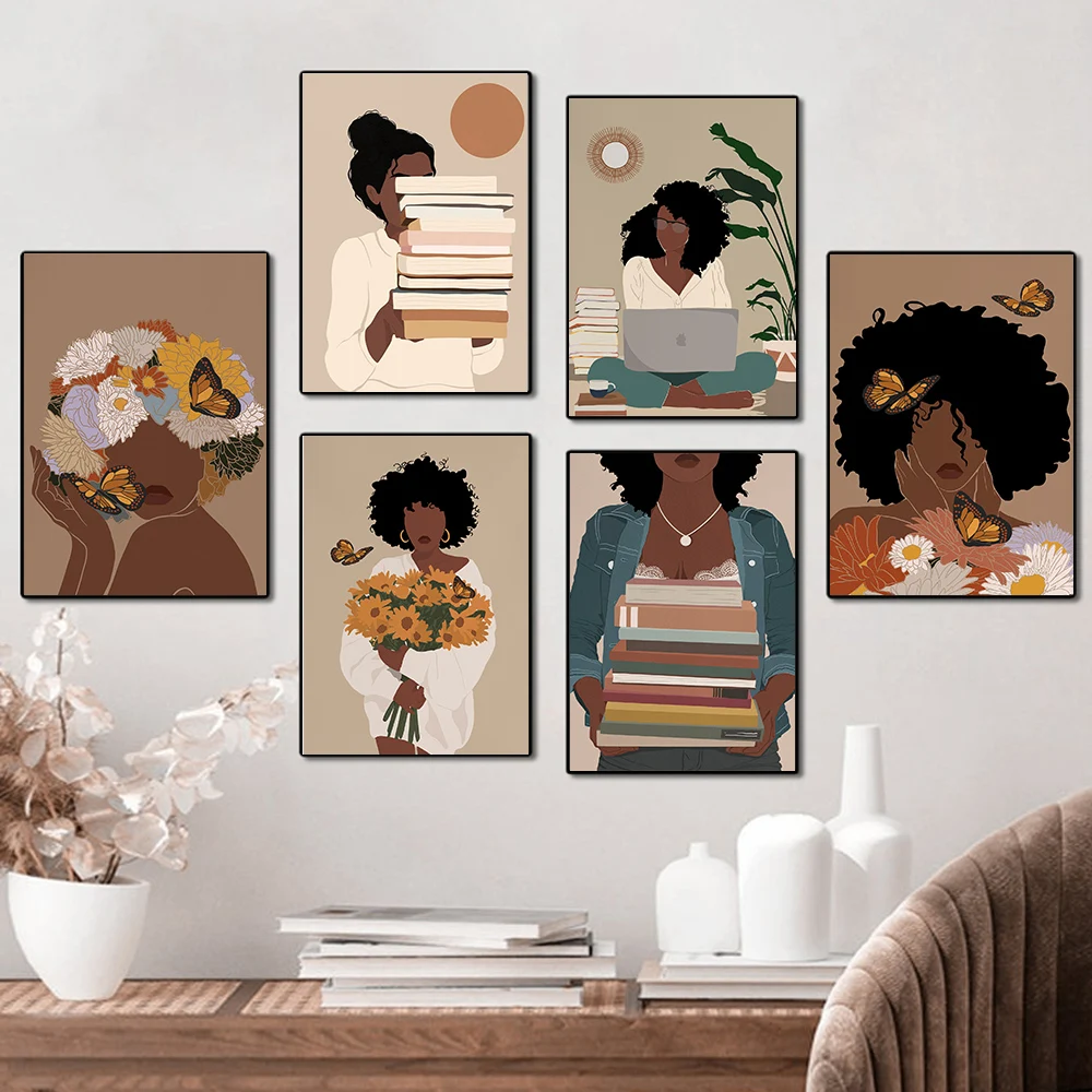 

Семейная книга, искусство для влюбленных, абстрактный цветок, Бабочка, картина, скандинавский постер, печать, Настенная картина для дома на заказ