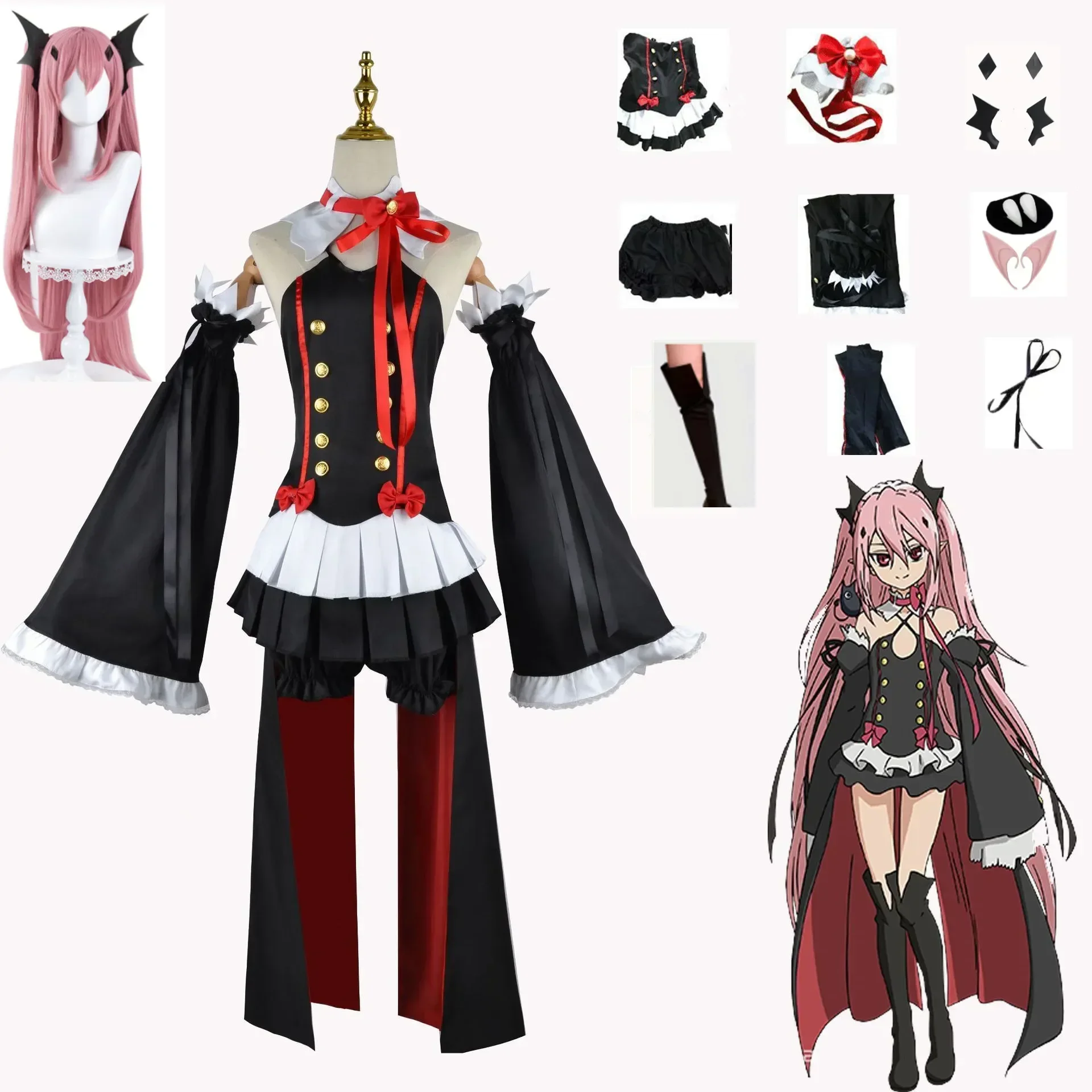 Seraph Of The End Owari no Krul Tepes Косплей костюмы униформа аниме ведьма Вампир Хэллоуин