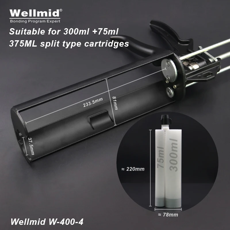 Металлический Клеевой пистолет для 375 мл 4:1 Раздельный тип стандартное