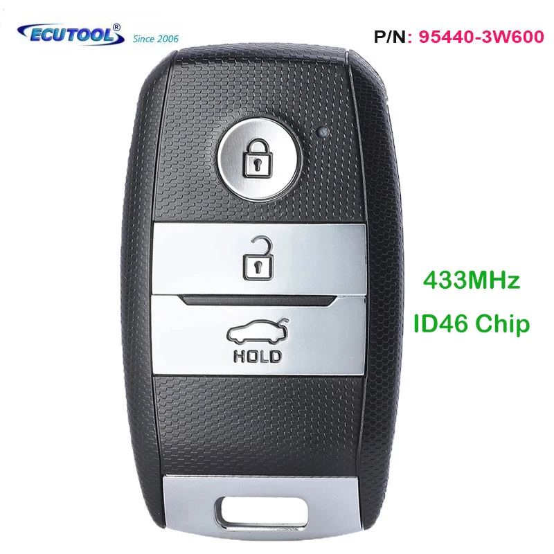 

2+1/3 Buttons 433MHz Frequency Smart Remote Control Car Key For Kia K5 2013-2015 Sportage Sorento Fob ID46 Chip P/N: 95440-3W600