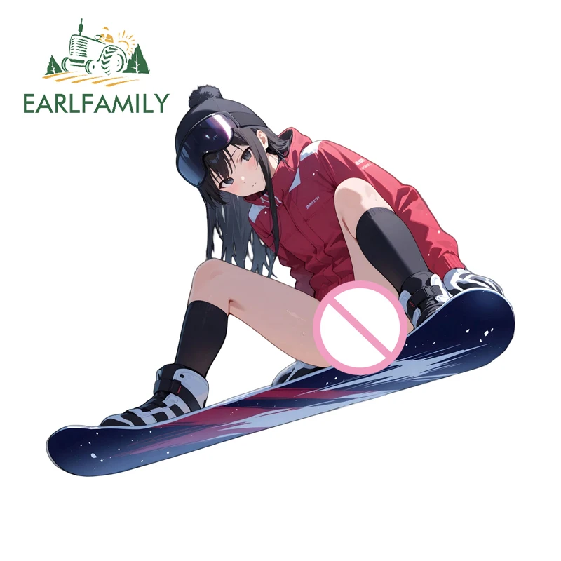

EARLFAMILY красивые лыжные девушки автомобильные наклейки водостойкая индивидуальная наклейка для сноуборда винил JDM автомобильные аксессуары Декор