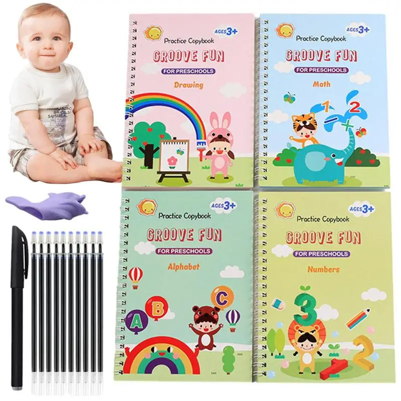 

Magic Writing Practice Book Handwriting Practice Workbook Children Magic Copybook For Kindergarten 4 Exercise Books With Magic