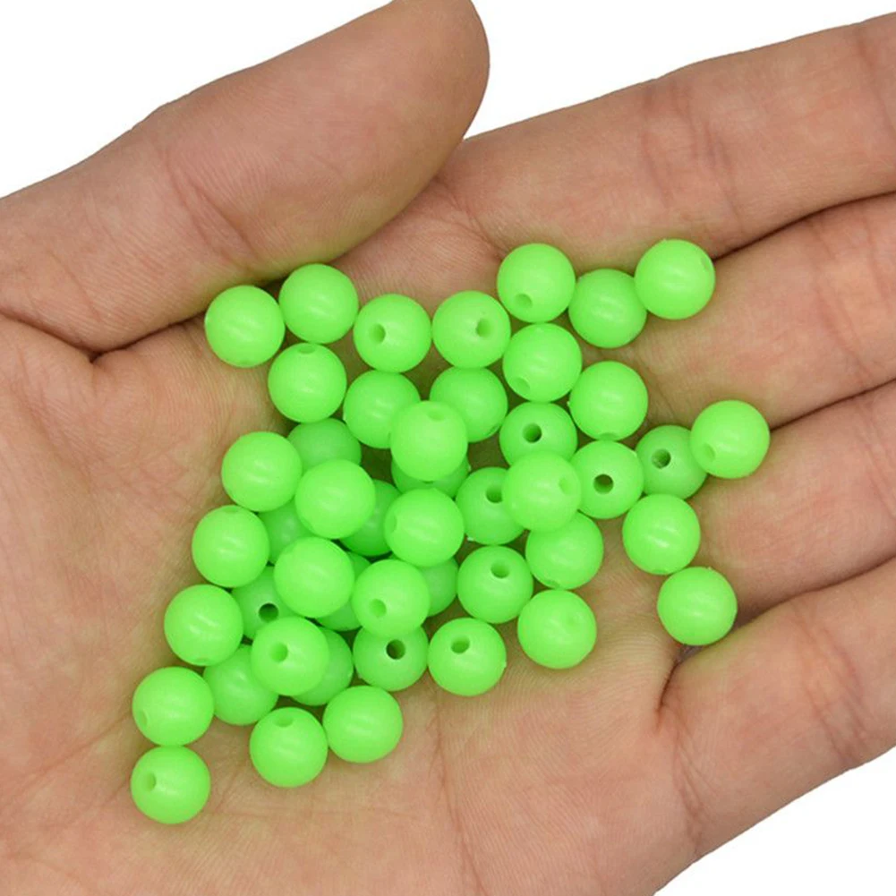 

150pcs Luminous Beads 4-8mm Green Round Fishing Anti-Collision Soft Fish Luminous Blocking Beans Gear Accessories Tackle