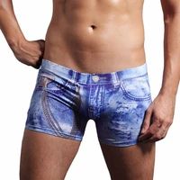 mens beach shorts summer fashion imitation denim print low waisted shorts mens casual slim straight beach shorts