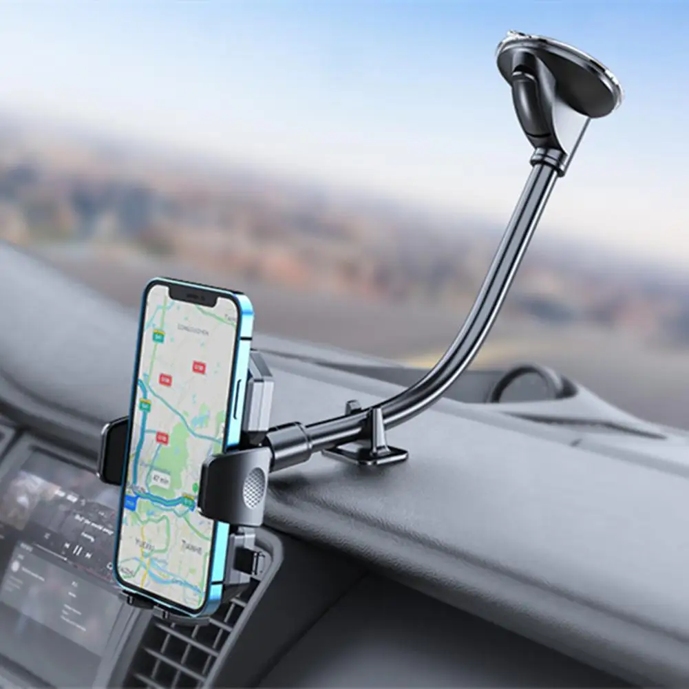 

Windshield Car Phone Mount Universal Cell Phone Holder Flexible Hose Extension Dashboard Suction Cup Bracket Auto Supplies