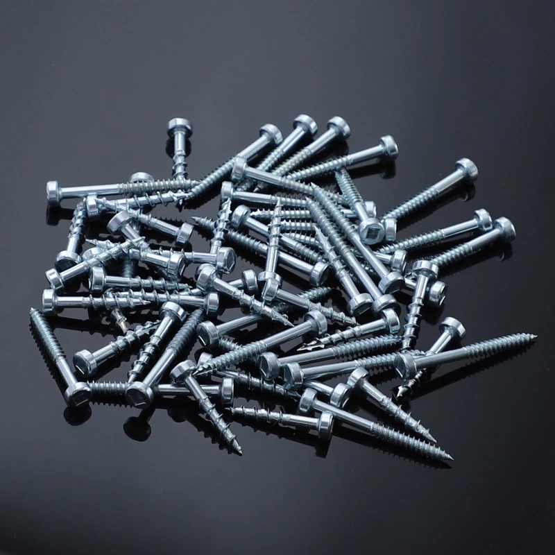 

100pcs Woodworking Antirust SQ2 Pocket Screws Oblique Hole Self-tapping High Strength Galvanized Nails Stainless Steel Wood