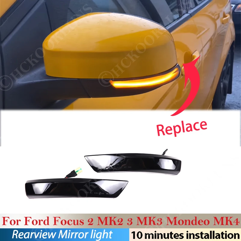 

For Ford Focus 2 MK2 Mondeo MK4 facelift 3 MK3 MK3.5 Car LED Dynamic Turn Signal Blinker Sequential Side Mirror Indicator Light