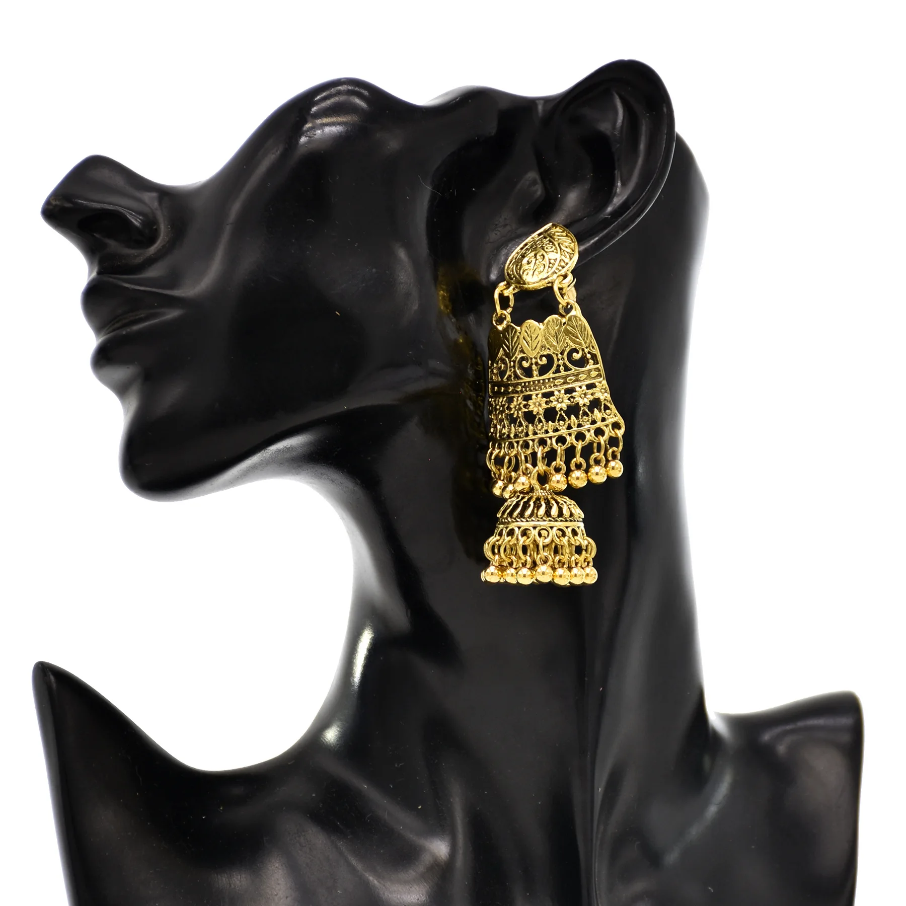 Индийские серьги Jhumka для женщин винтажные Большие колокольчики кисточки