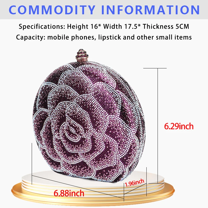 Новинка 2024 яркий блестящий клатч с инкрустированными бриллиантами Женская