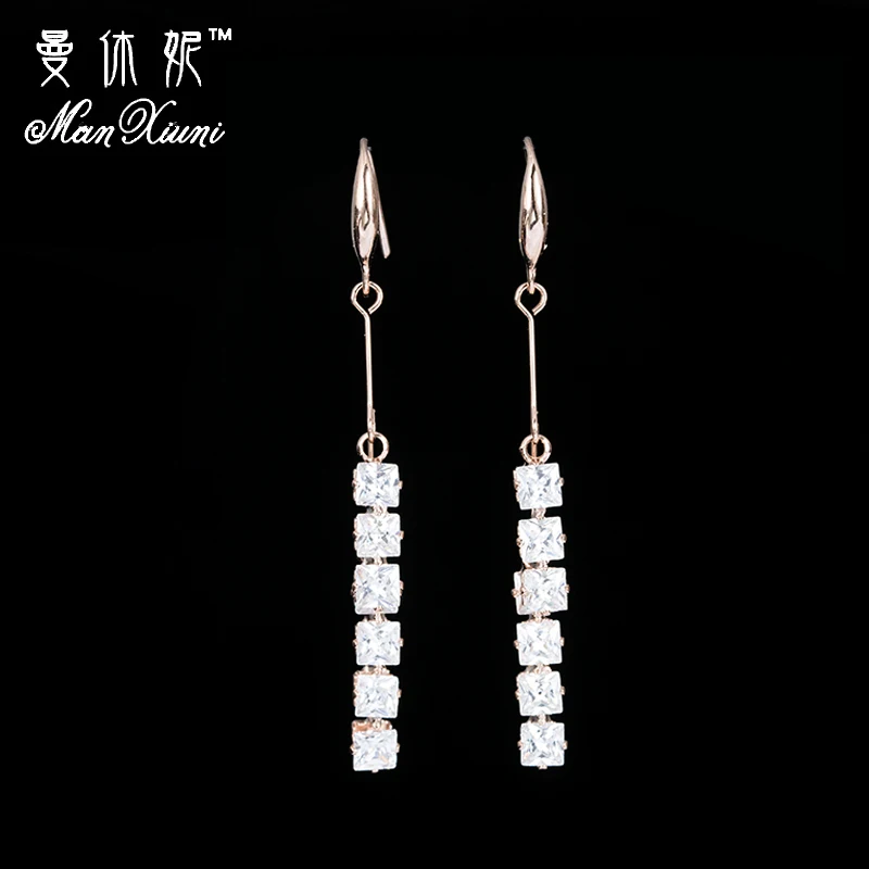 New Design Long Tassel Boucle D'oreille Femme CZ Earrings For Women Weddings Party Mother Gift Pendientes Brincos EH1153 | Украшения и