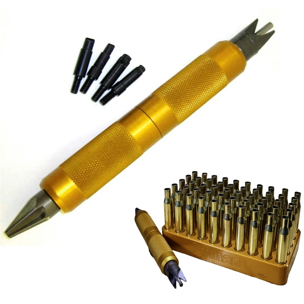 

Aluminum Alloy Case Prep MultiTool Case Chamfer Deburring Hand Tools for Reloading Primer Pocket Cleaners Reamers