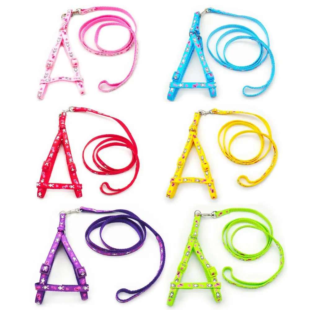 

Cute Adjustable Rabbit Pet Cat Puppy Dogs Leash Harness Colorful Puppy Leash for Small and Medium Dogs Cats Walk Pet Supplies