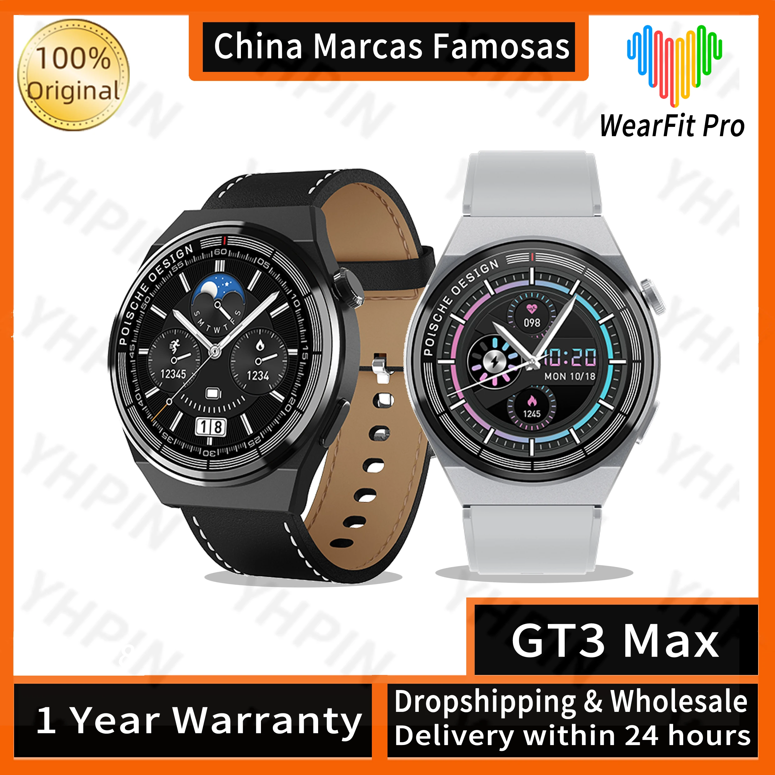 

Новинка 2022, круглые Смарт-часы GT3 MAX, цветной HD экран 1,45 дюйма, дизайн Porsche, мужские Смарт-часы, pk Huawei watch 3 Pro