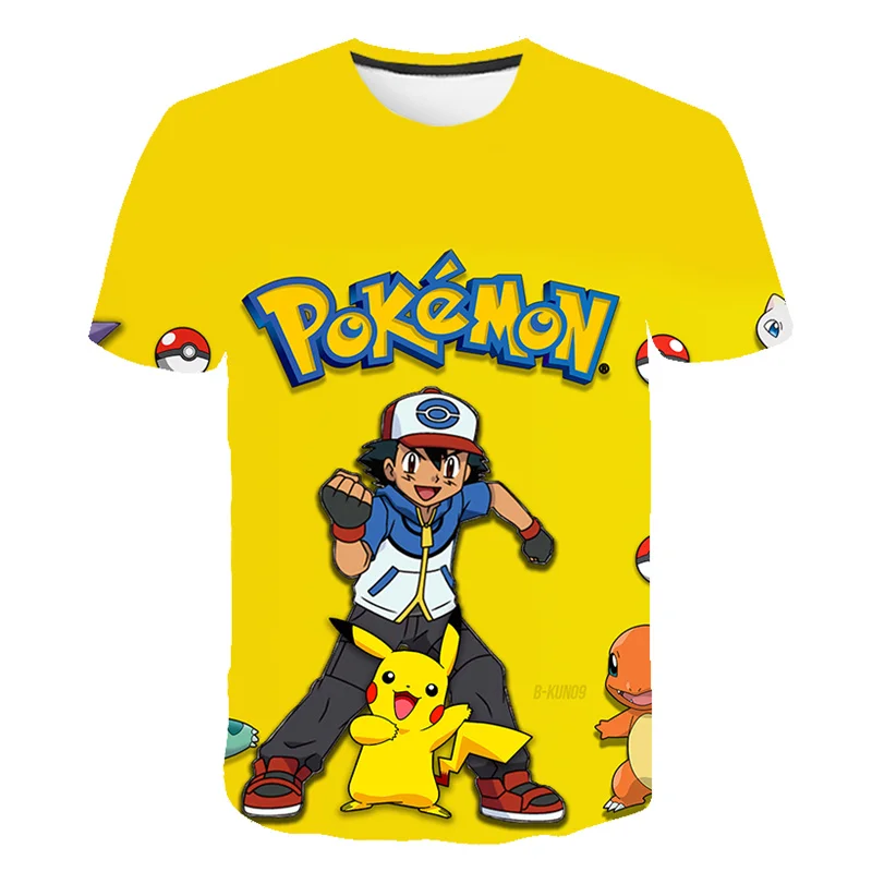 

Pokemon T Shirt Kids Boys Clothes Summer Short Sleeve Girls Tops Tees Children Clothing 4-14 Years Pokémon Shirts Cartoon Tshirt
