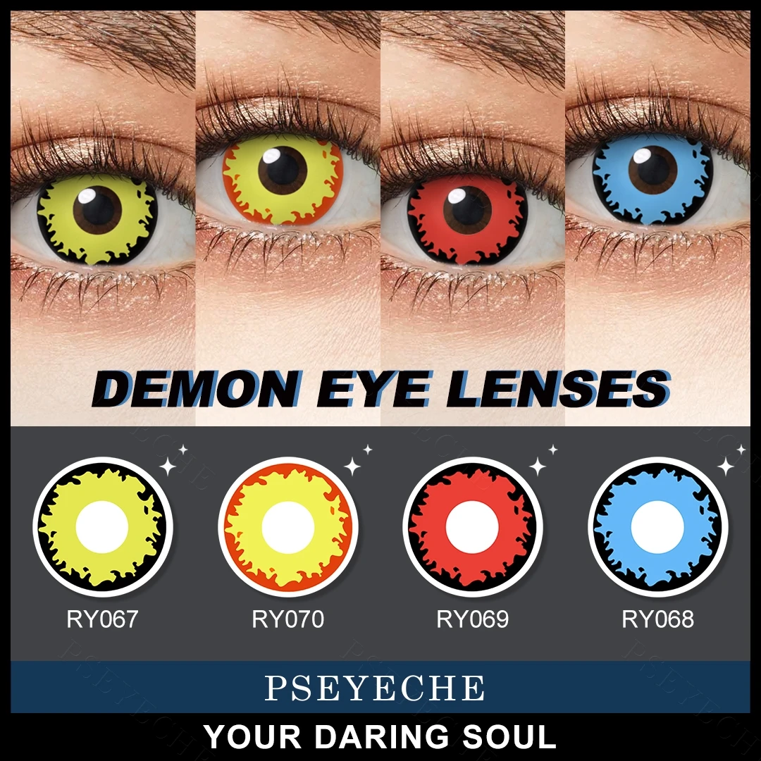 

Twilight Yellow Werewolf Halloween Contact Lenses for Eyes Blue Pixie Halloween Contacts Crazy Lenses for Masquerade Party