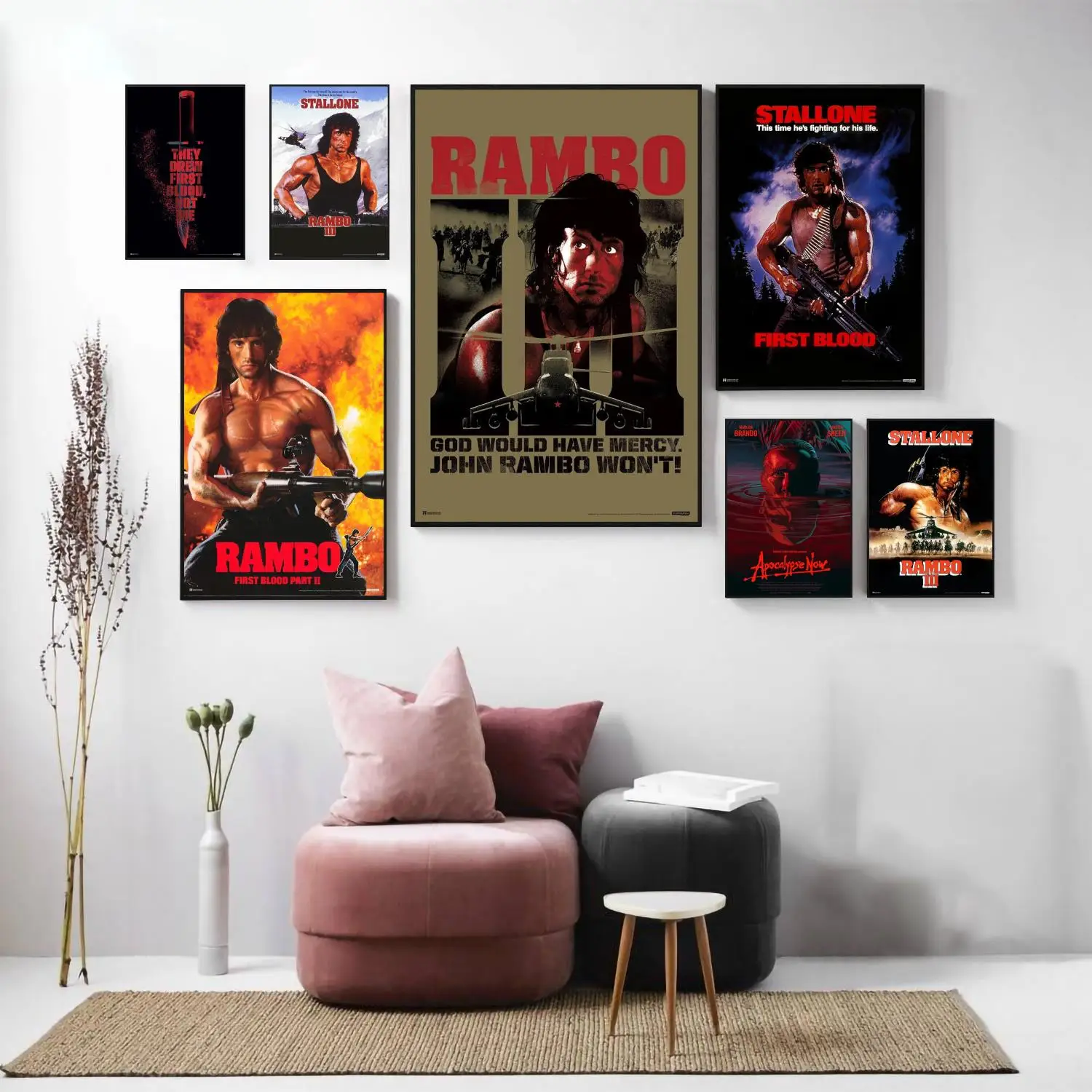 Декоративный плакат Rambo III (1988) из фильма, 24x36, настенный плакат, персонализированный подарок, современный декор для семейной спальни, холщовые плакаты