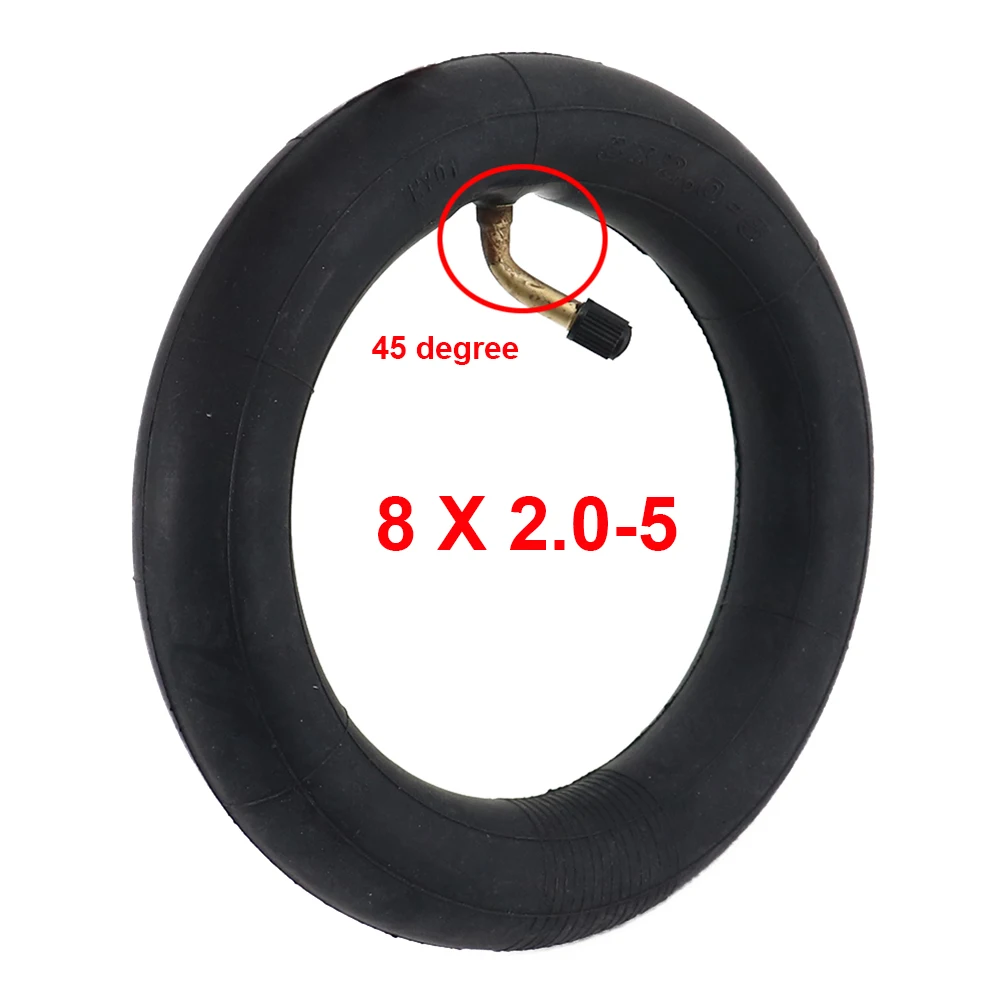 

8 Inch Pneumatic Inner Tube 8X2.0-5 Inner Tube With Bent 45 Degree Valve For Electric Scooter Baby Trolley 8x2.00-5 Inner Tube