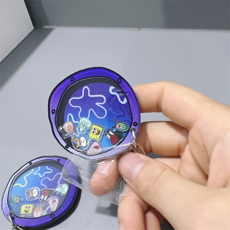 

Акриловый брелок с изображением Губки Боба Гэри, милая кукла, брелок с аниме-фигуркой «стряхивающееся окно», аксессуары, подвеска в сумку дл...