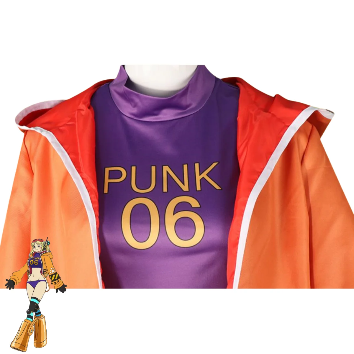 Аниме Dr. Vegapunk York PUNK-06 Косплей Костюм Оранжевое пальто с капюшоном Спортивная