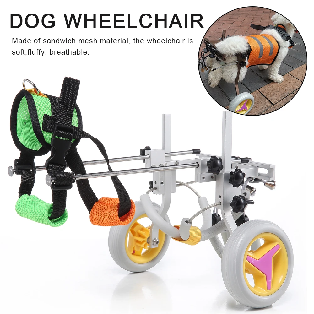 

Прогулочная тележка для щенков, легкая инвалидная коляска для собак, скутер для ног, поддержка реабилитации собак и прогулок, регулируемая ...