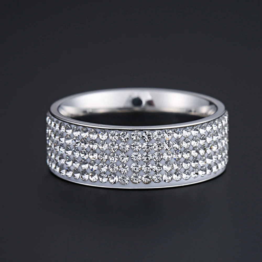 Высококачественное черное кольцо из нержавеющей стали в стиле панк-рок с белыми