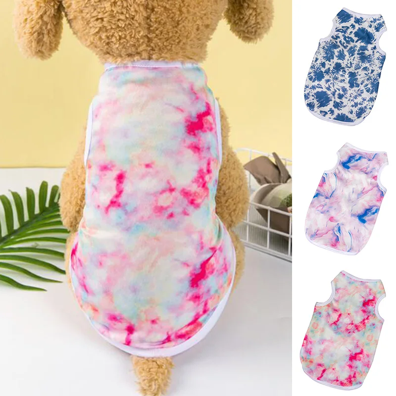 

Small Pet Dog Clothes Summer Breathable Tie-Dye Vest Quick-Drying Chihuahua Yorkshire T-Shirt Costume Pets Clothing Ropa Perro