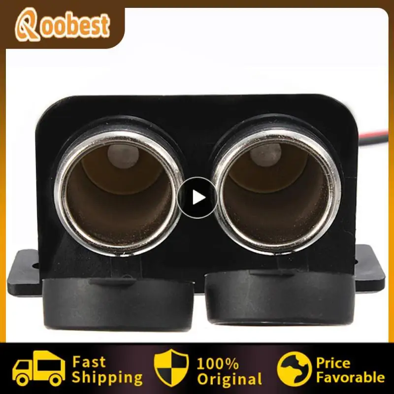 

Waterproof Cover Double Dual Socket Splitter Plug Connector Adapter 12V two way Female Car Motorcycle Cigarette Lighter TSLM1