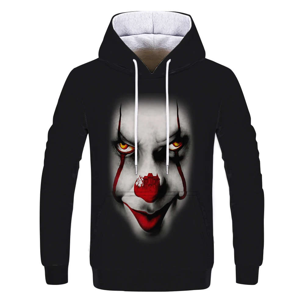 

With a hat Clowns hoodies Outside use oft hoodies f1 Hood oversized y2k clothes hoodies for man movie essentials