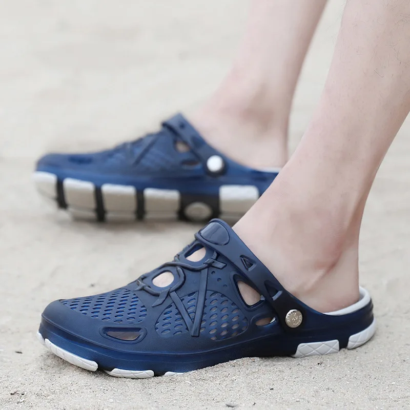 Мужские уличные пляжные сандалии черные повседневные шлепанцы для воды лета 2022 |