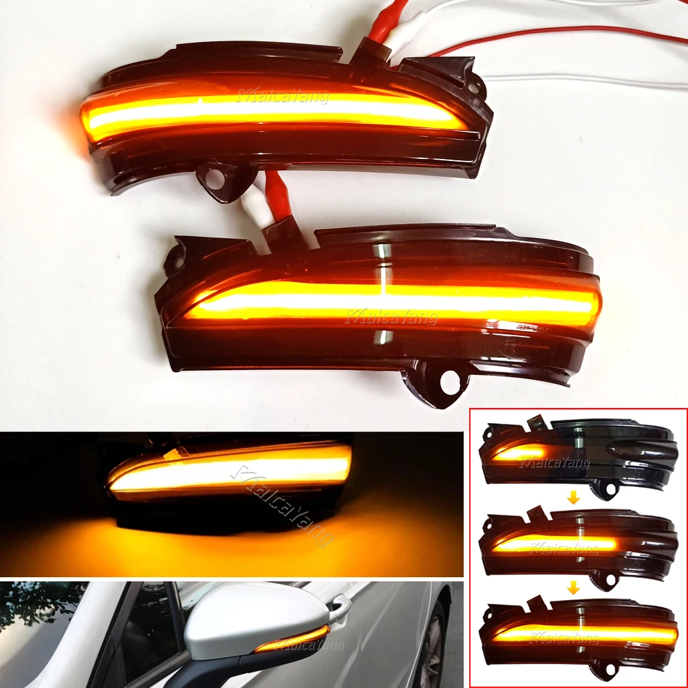 

2pcs LED Dynamic Turn Signal Side Mirror Blinker Indicator Sequential Light For Ford Fusion Mondeo 4th Gen MK5