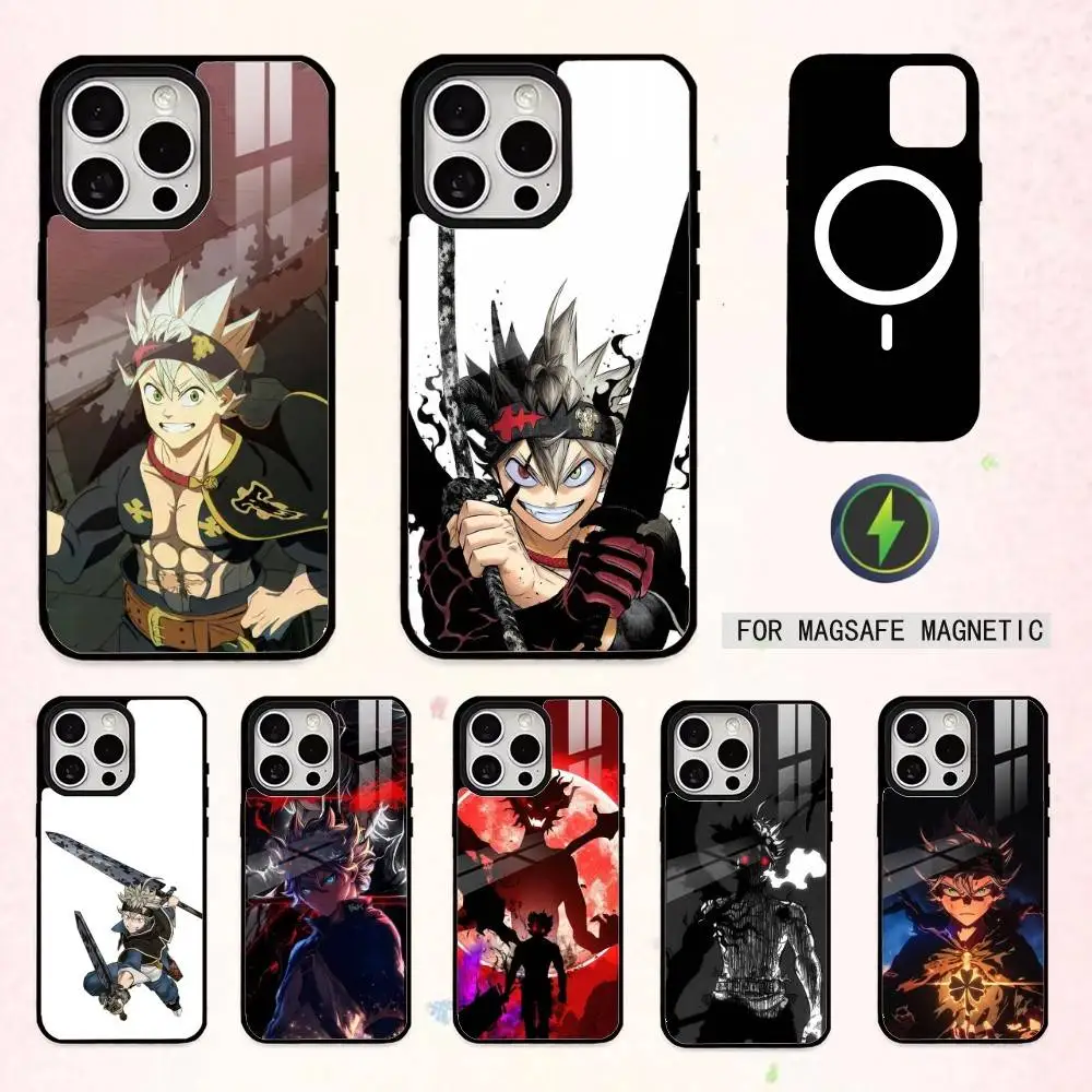 Фото Чехол Magic B-Black C-Clover для iPhone 17, 16, 15, 14, 13, 12, 11 Plus, Pro Max, магнитный, для беспроводной зарядки MagSafe №1
