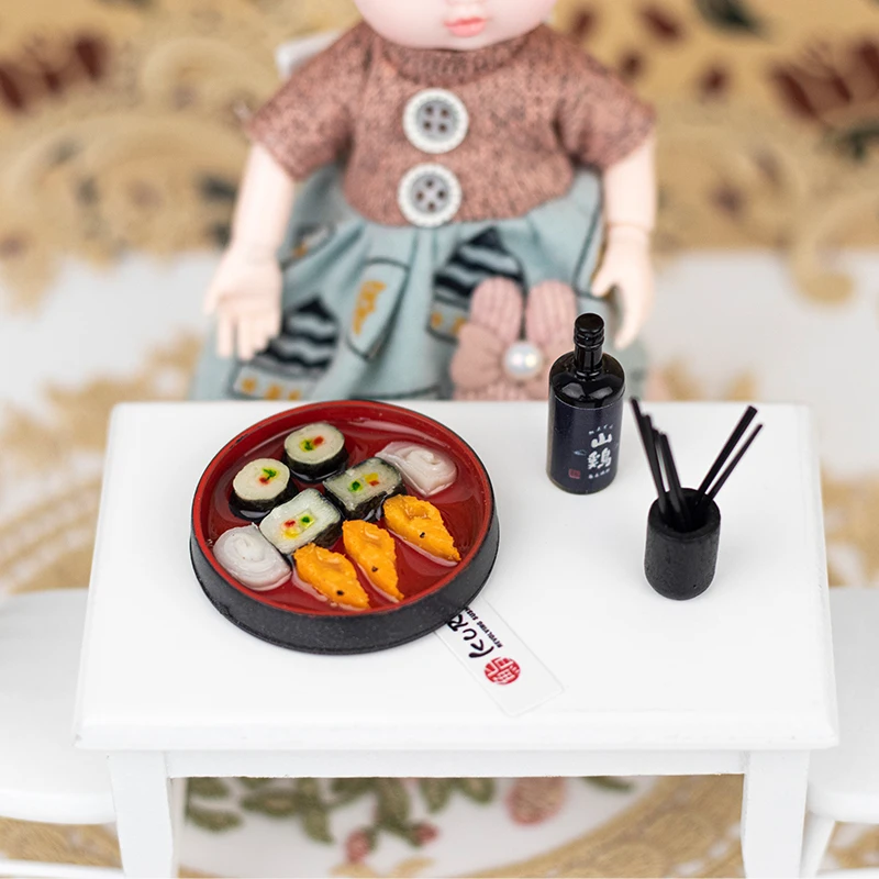 

Новое поступление Игрушечный Набор кукольной еды миниатюрный кукольный домик еда 1:12 пиво Суши Напиток Ланч-бокс рисовый сок молоко десертн...