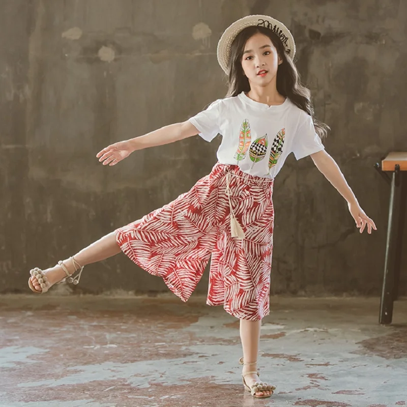 

Summer 2022 Baby Girls Clothes Sets Outfits Kids Clothes Short Sleeve +Pants Children Clothing Set 3 4 5 6 7 8 9 10 11 12 Years