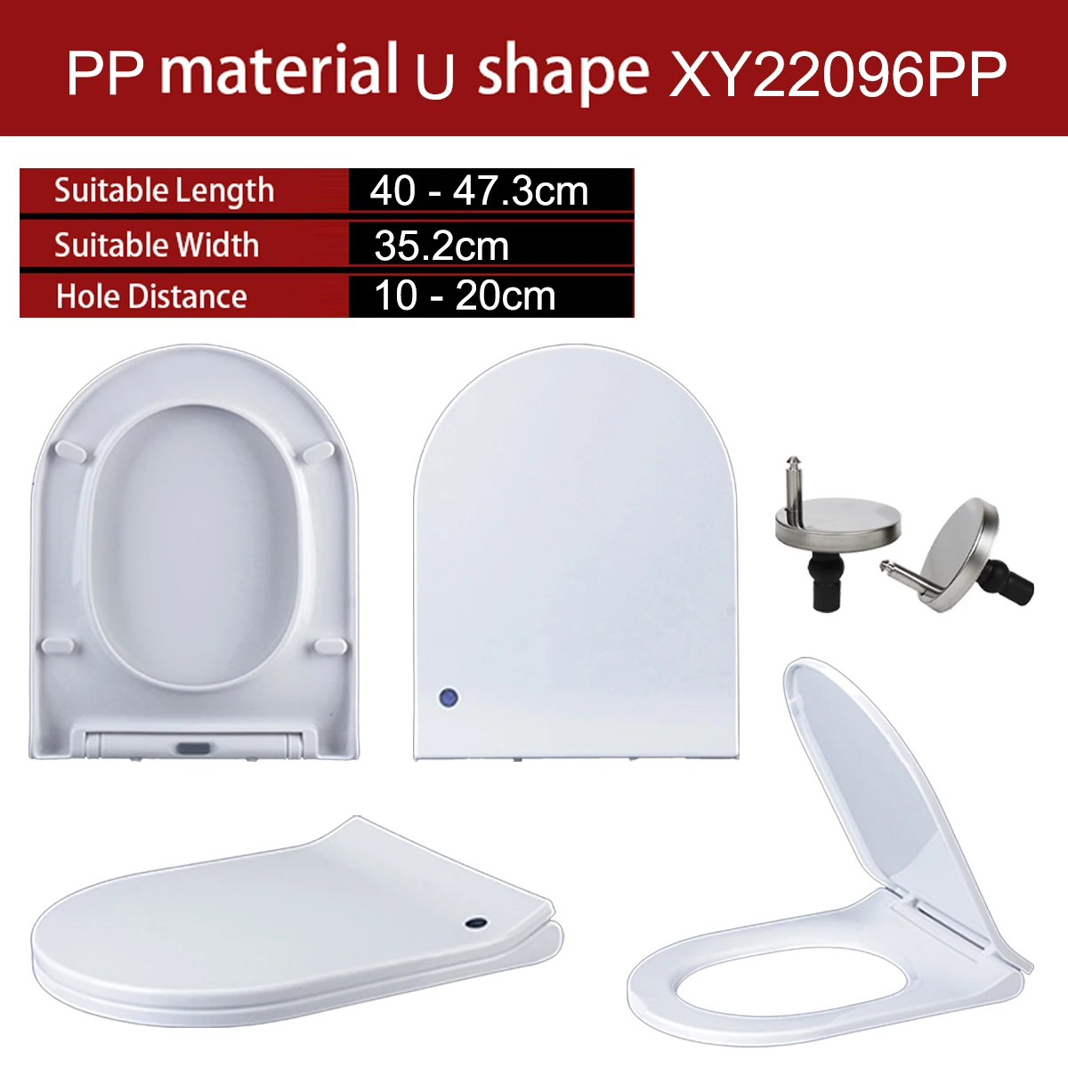 

Universal U Shape Elongated Slow Close WC Toilet Seats Cover Bowl Lid Top Mounted Quick Release PP Board Soft Closure XY22096PP