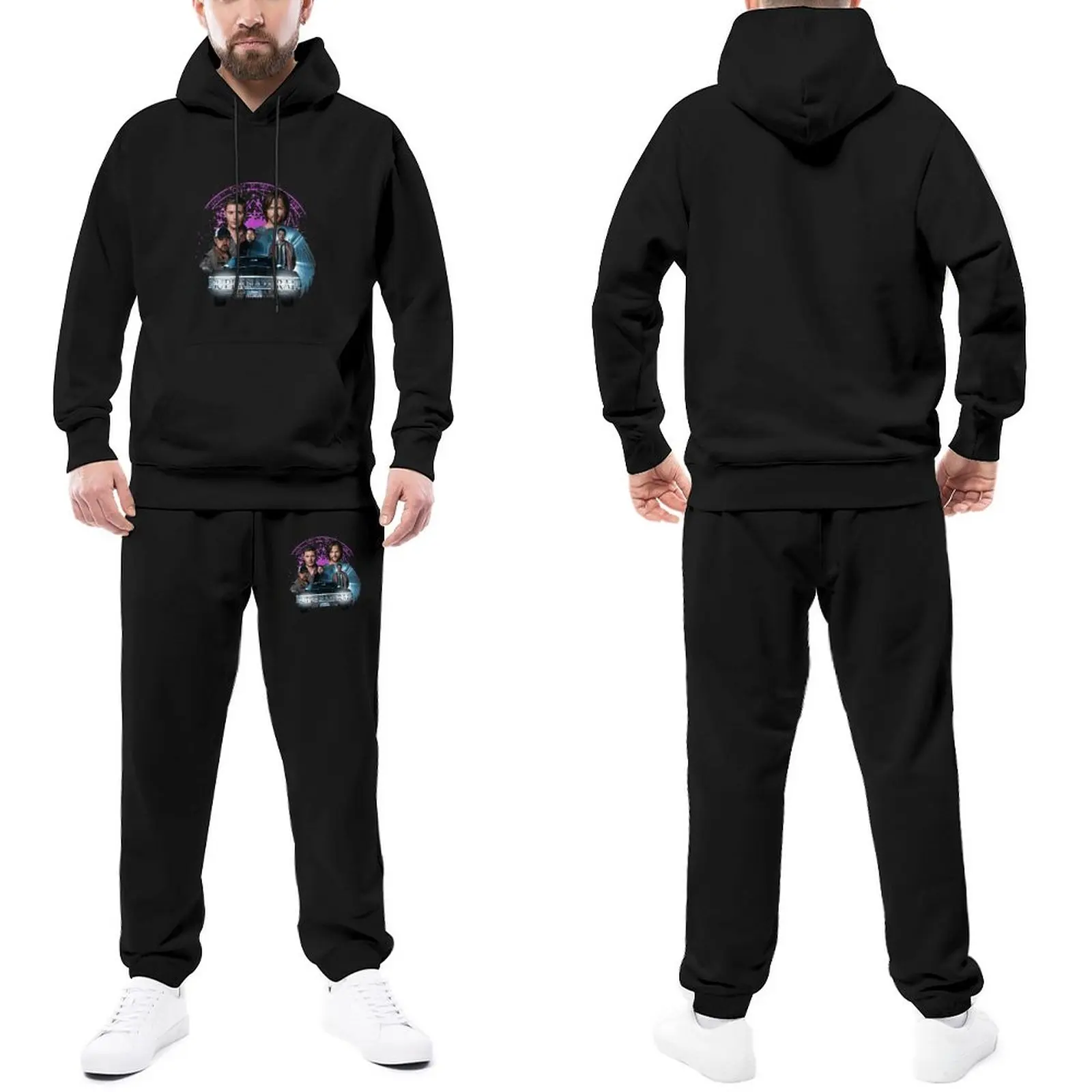 

Trapstar Tracksuits Supernatural Family Dont End with Blood Casual Jogger Sets Show Hoodie Set Spring Retro Hoody Sweatpant Set