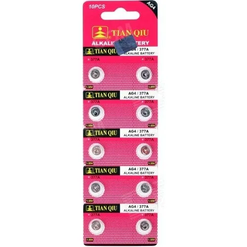 

TIANQIU AG4 LR626/377 Alkaline 10'lu Button Battery Quality Material long-term Hunting, Camping, Home, school, Car, Hotel, Restorant