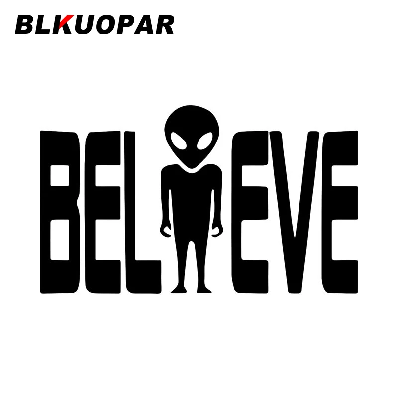 

BLKUOPAR Believe Alien Car Sticker Personality Funny Sunscreen Scratch-Proof Decoration Fashionable ATV Car Door Protector