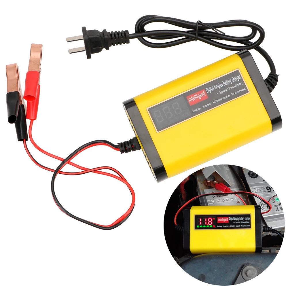 

Intelligent Digital Display Motorcycle Battery Charger 12V2A Lead-acid Battery Charger with Power Display