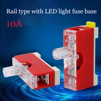 1 pcs fuse base 630mm glass tube fuse tube base seat sub box fs 101 fuse single card rail type with led light fuse base