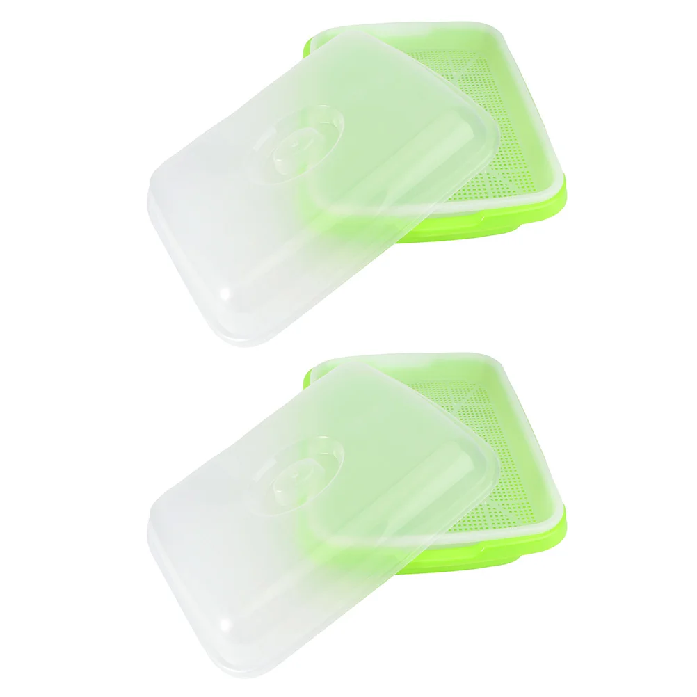 

2 Sets Tray Planting Tray Containers Lids Germination Nursery Pot Juicy Growing Tray Plastic Starter Tray