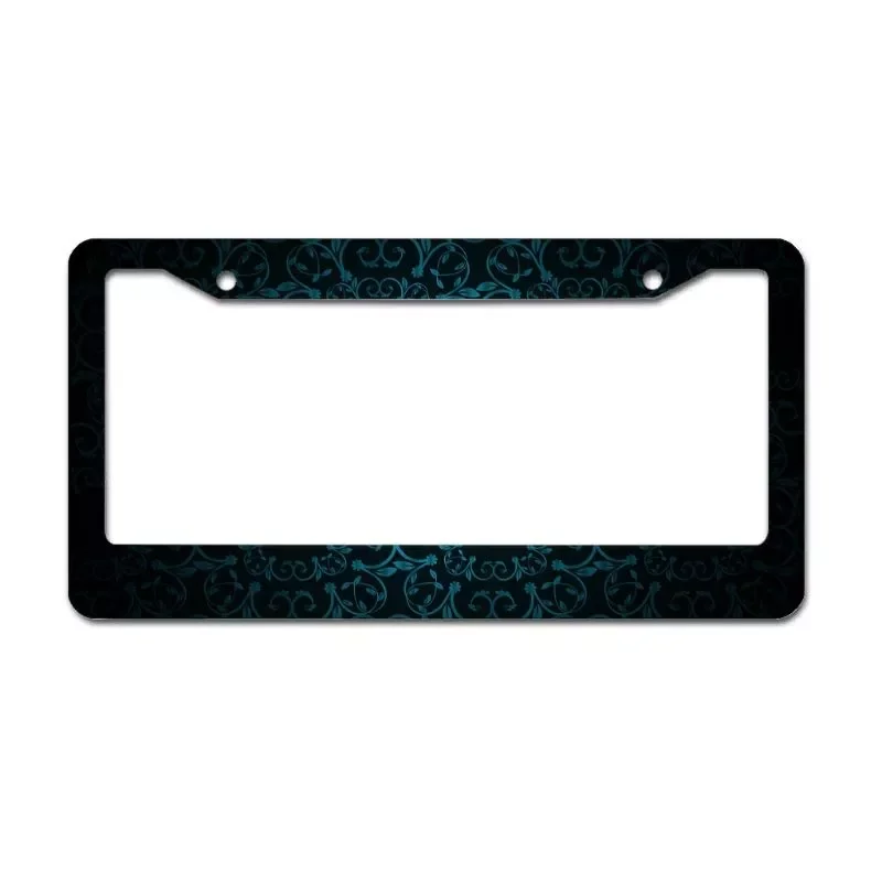 

Peceeta Flower Mandela Dark Blue License Plate Frame 2 Holes 1 Frame Matte Aluminum Covers Holders for US Vehicles white