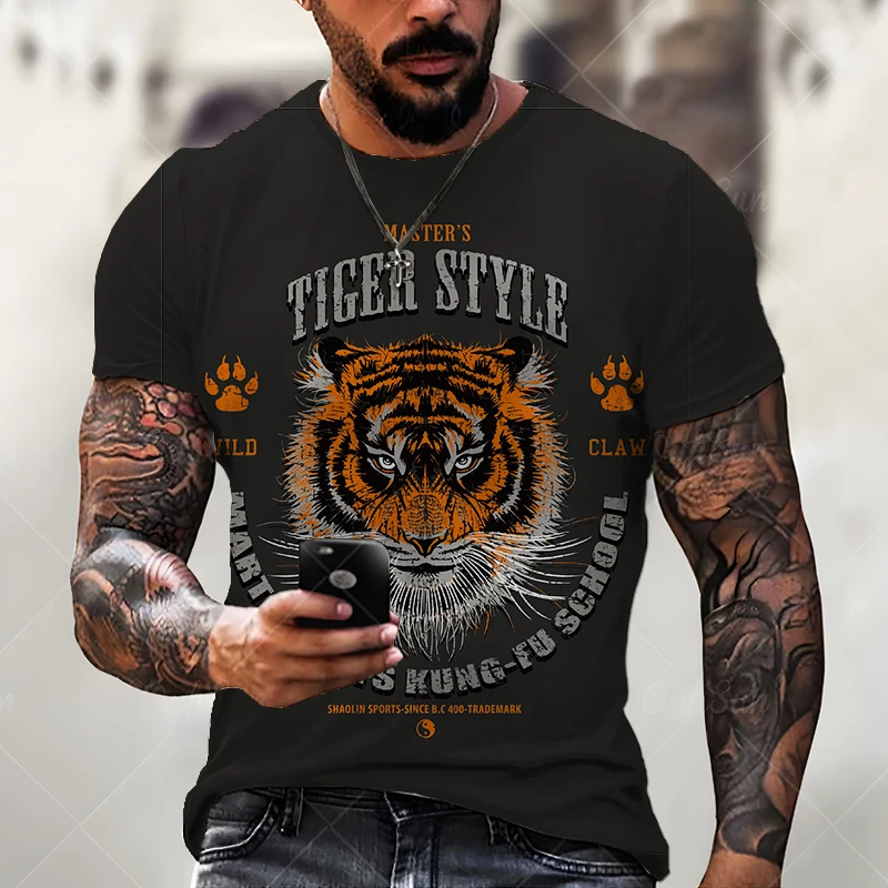 

Men's Summer T-shirt Men's Animal Print 3D Printing Fashion Short Sleeve Top Men's Leisure Street Sports Fitness T-shirt Clothin