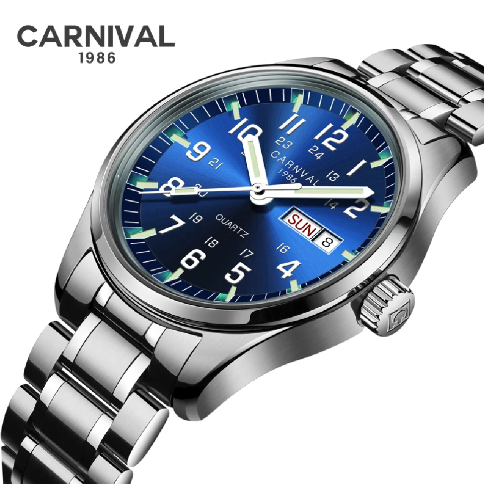 

CARNIVAL Watches Men Sports Waterproof Date Analogue Quartz Men's Watches Business Watches For Men Relogio Masculino NEW 2020